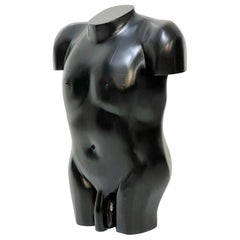 Vintage Modern Wood Sculpture of Nude, Average Man 1970s