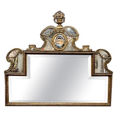 Antique French Gilt Bronze Etched Mirror