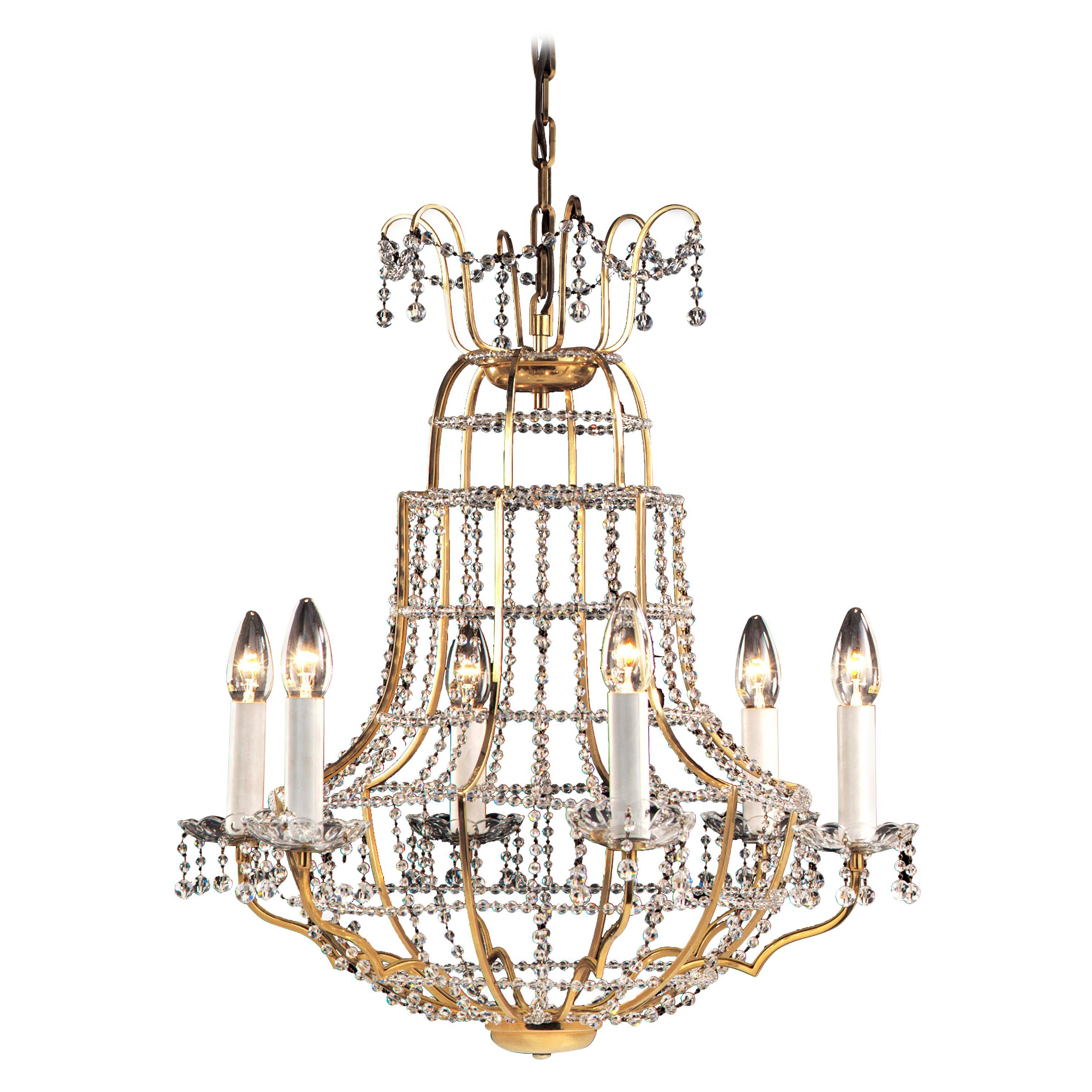 Midcentury Modern Style "Papageno" Crystal Chandelier -  Bespoke For Sale