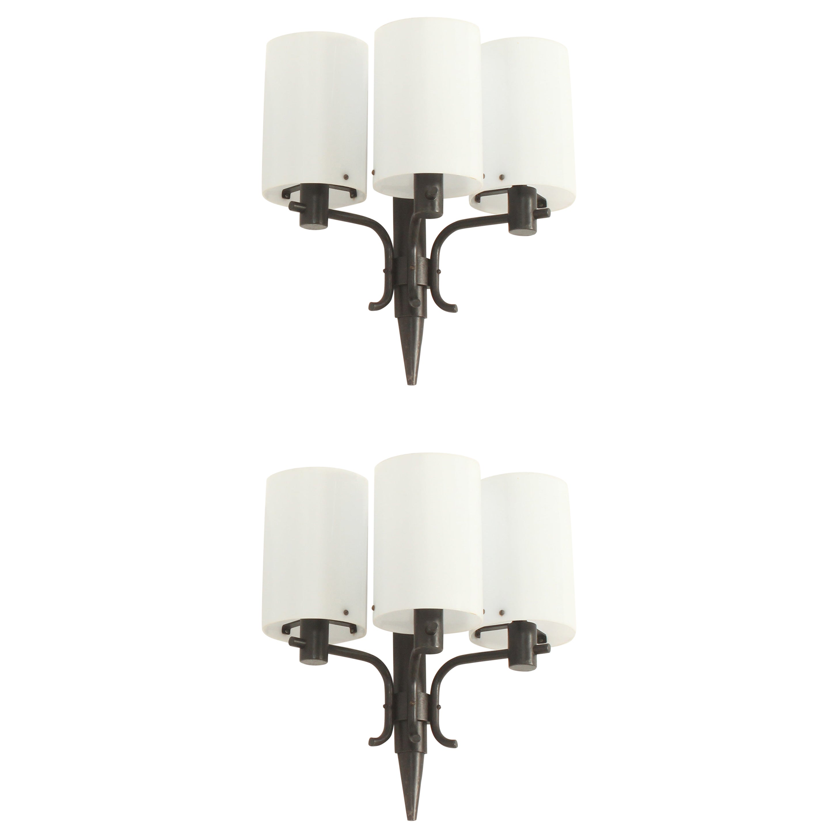 Pair of Sconces in Wrought Iron by Jordi Vilanova, Spain, 1960's For Sale