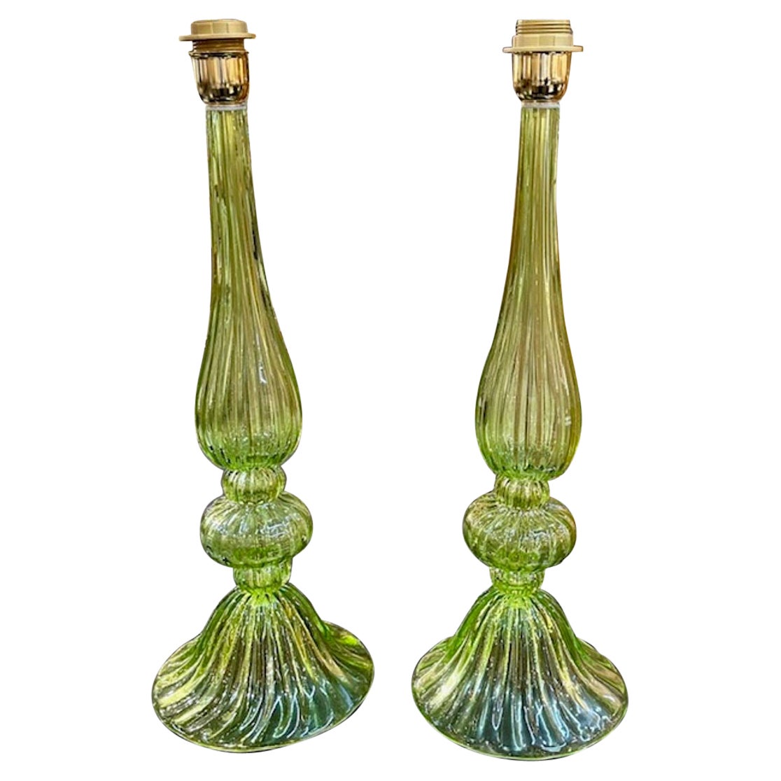 Pair of Murano Lamps For Sale