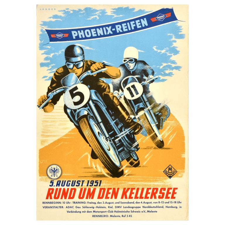 Motorcycle Racing Poster - 63 For Sale on 1stDibs