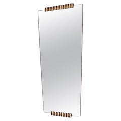 Mid Century Modern Vintage Gold White Full Length Mirror Wall Mirror 1950s Italy