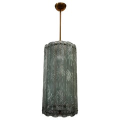Murano Art Glass and Brass Fontana Arte Green Color Chandelier and Pendant, 2020
