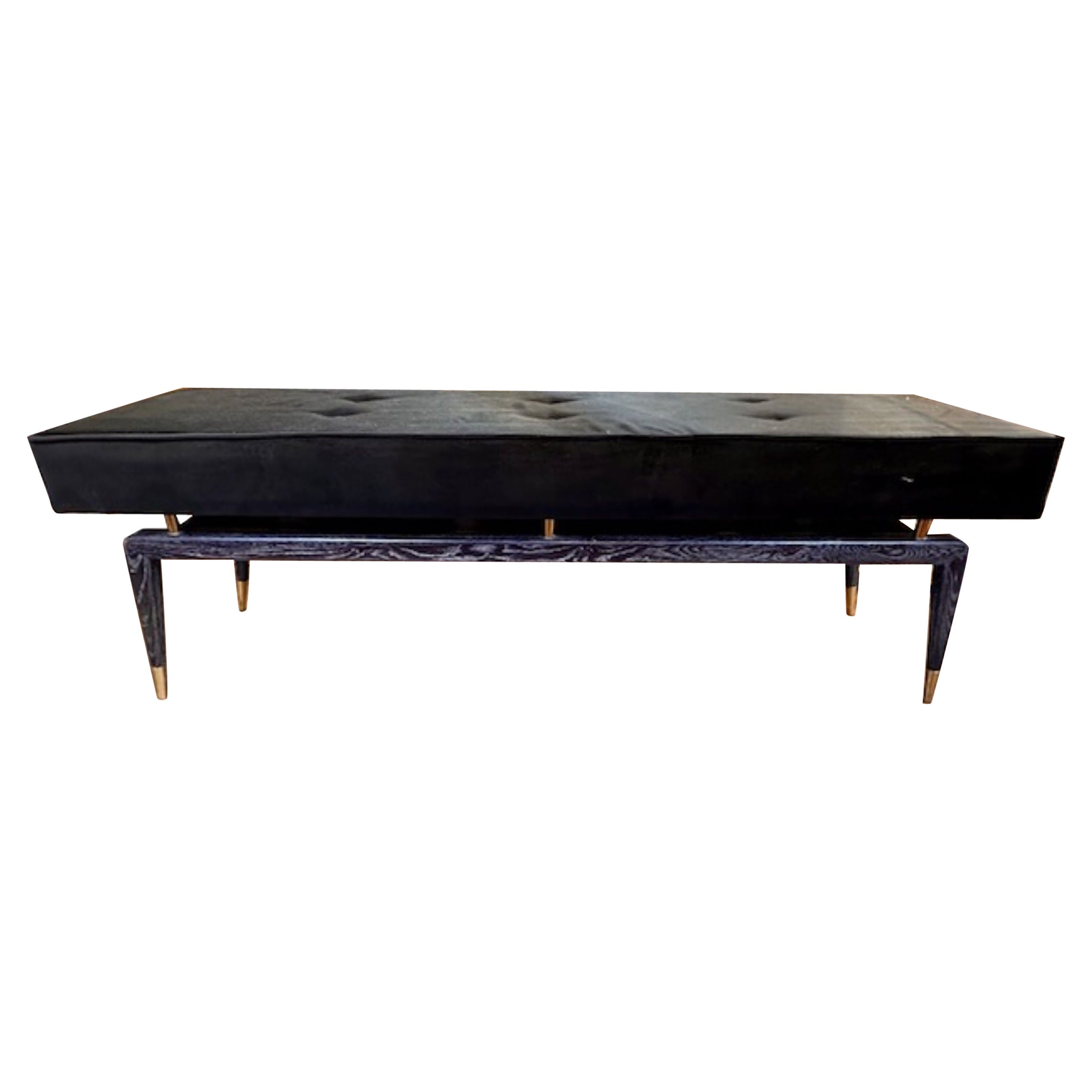 Panchina italiana in Oak e ottone
