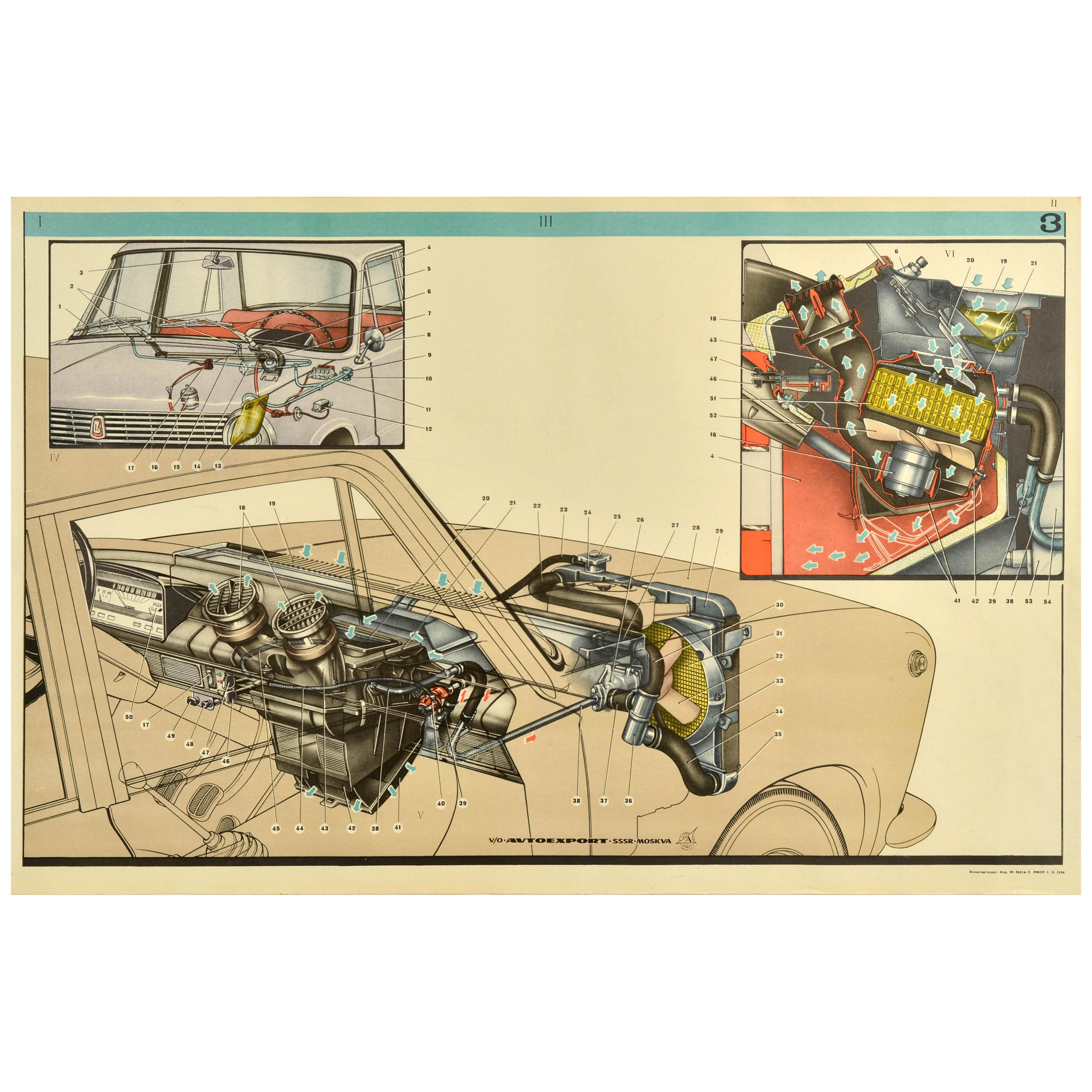 Poster pubblicitario sovietico d'epoca Lada Auto AvtoVAZ Motore URSS Mosca