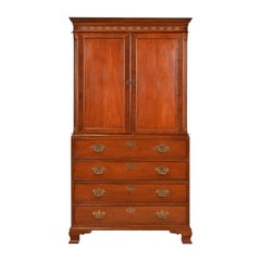 Vintage Baker Furniture Georgian Carved Mahogany Armoire Dresser