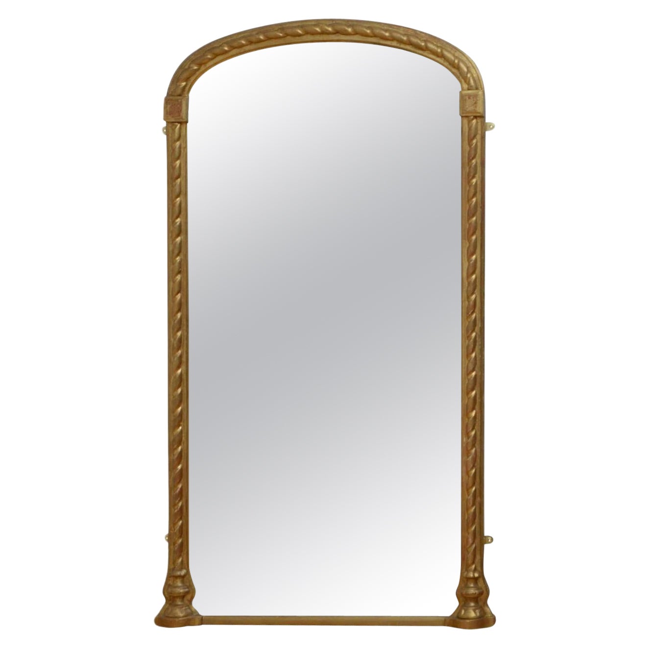 Miroir de pilier ancien doré, H160 cm en vente