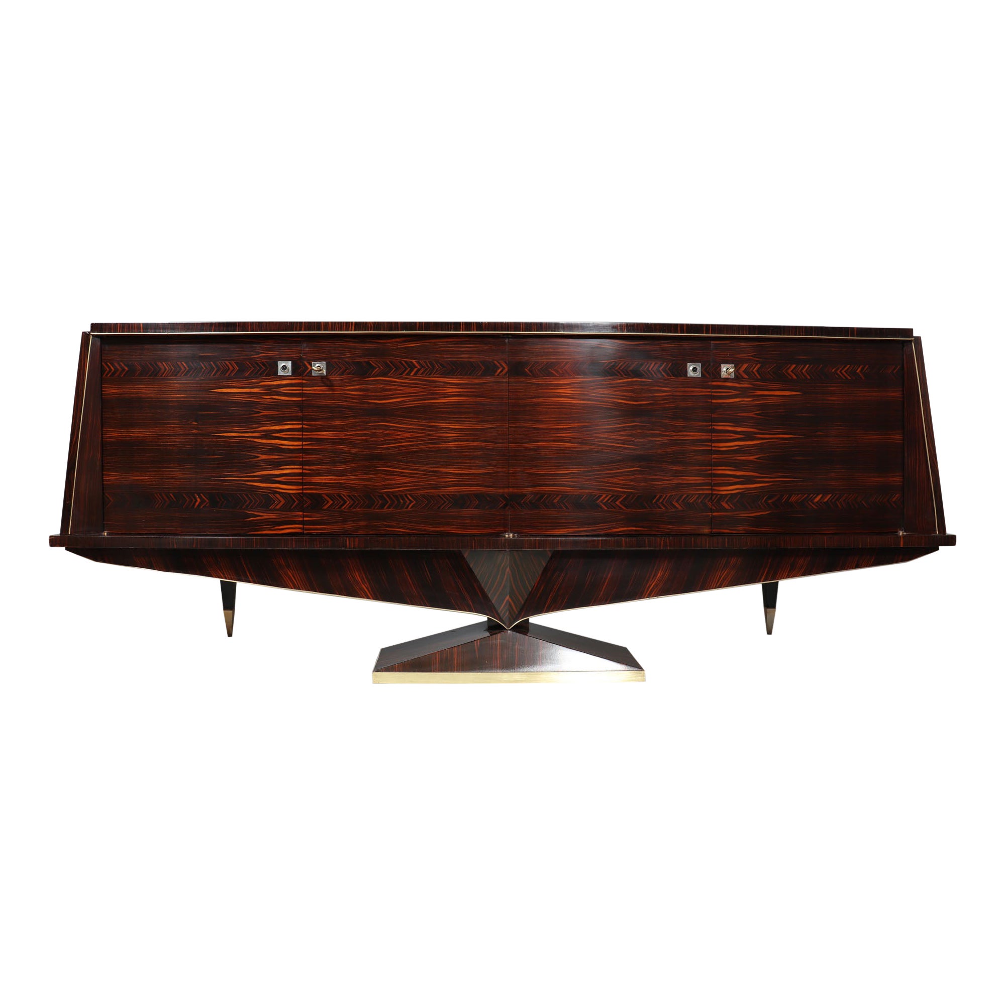 French Mid century Sideboard in Macassar Ebony c 1960 For Sale