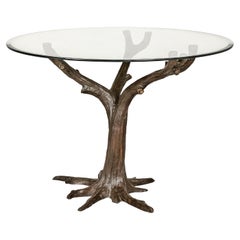 Bronze Tree Table with Rich Brown Patina