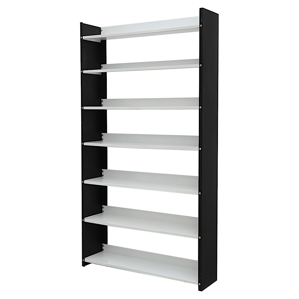 TOMADO Black & White Standing Enameled metal Book Shelves For Sale