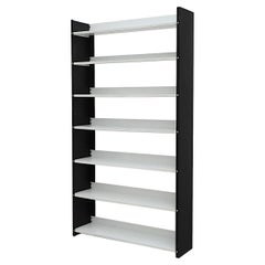 Vintage TOMADO Black & White Standing Enameled metal Book Shelves