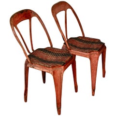 Antique Pair French Terrace or Cafe Chairs Designers:Xavier Pauchard & Joseph Mathieu
