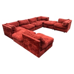 Vintage Fantastic 8 Piece Milo Baughman Style Cube Sectional Sofa Mid-Century Modern