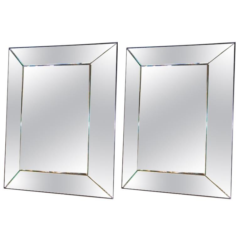 Pair of Moderne Italian Mirrors For Sale