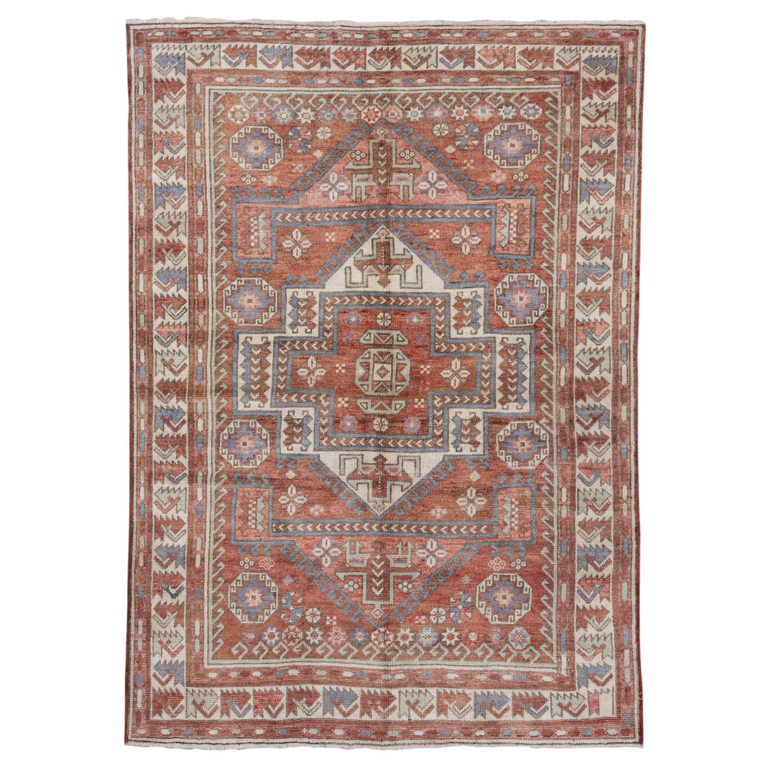 Antique Turkish Oushak Rug 1950s