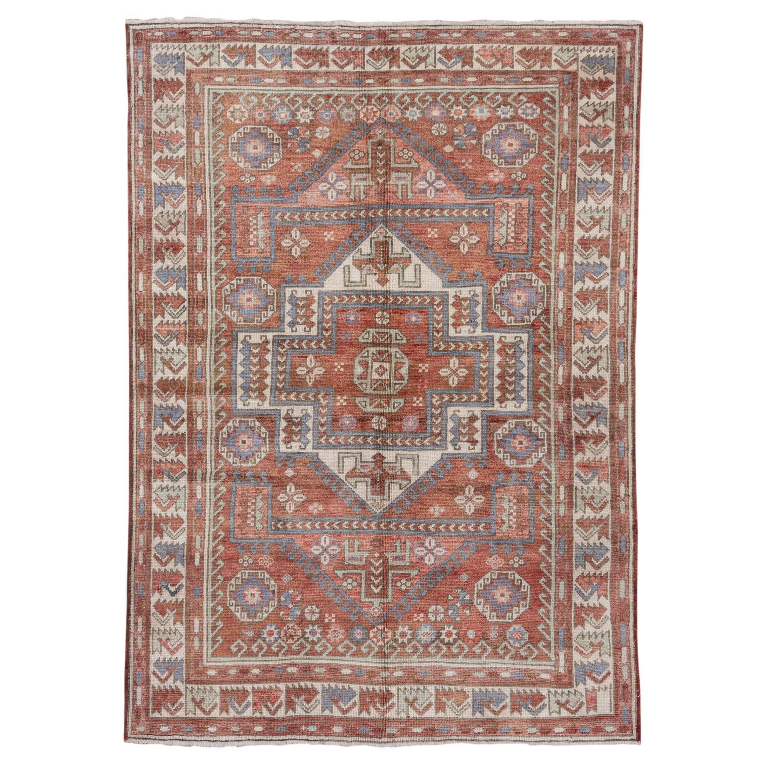 Antique Turkish Oushak Rug 1950s