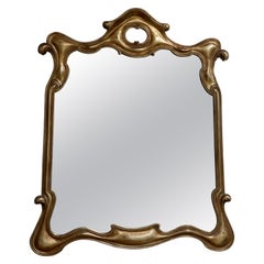 1940's Sculptural Large Gold And Silver Italian Wall Mirror