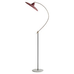 Stilux Milano, Floor Lamp, Brass, Metal, Marble, Italy, 1950s