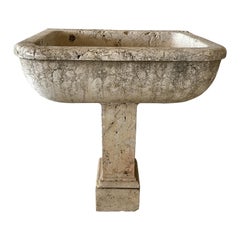 Spanish Circa 1750-1800 Stone Pedestal Sink