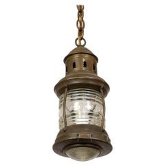 Petite Antique Nautical Lantern w/ Holophane Diffuser