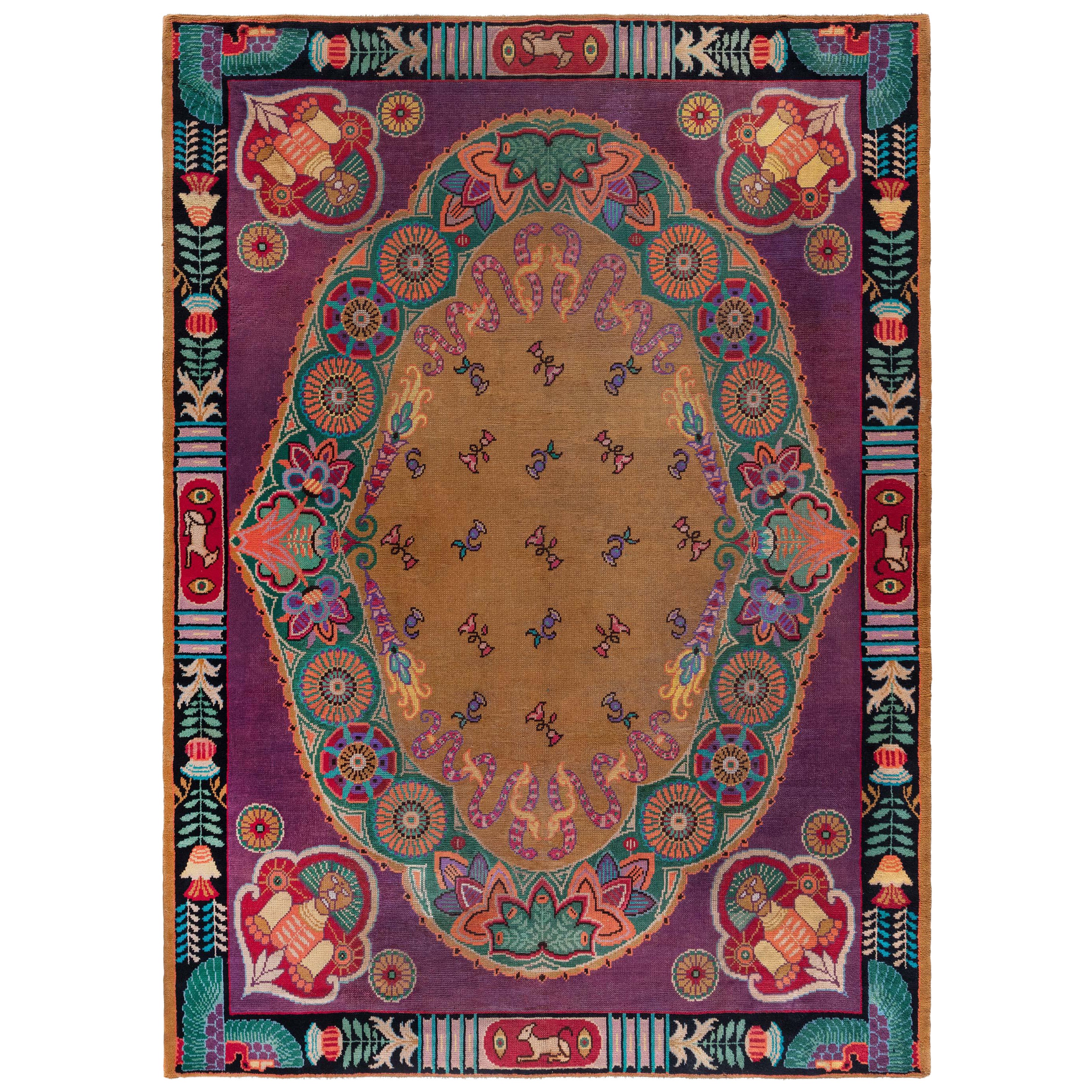 Seltener Wiener Jugendstil Rug Art im Angebot