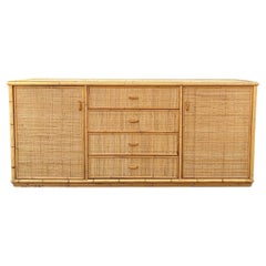 Bamboo and Rattan Sideboard, Italy 70s
