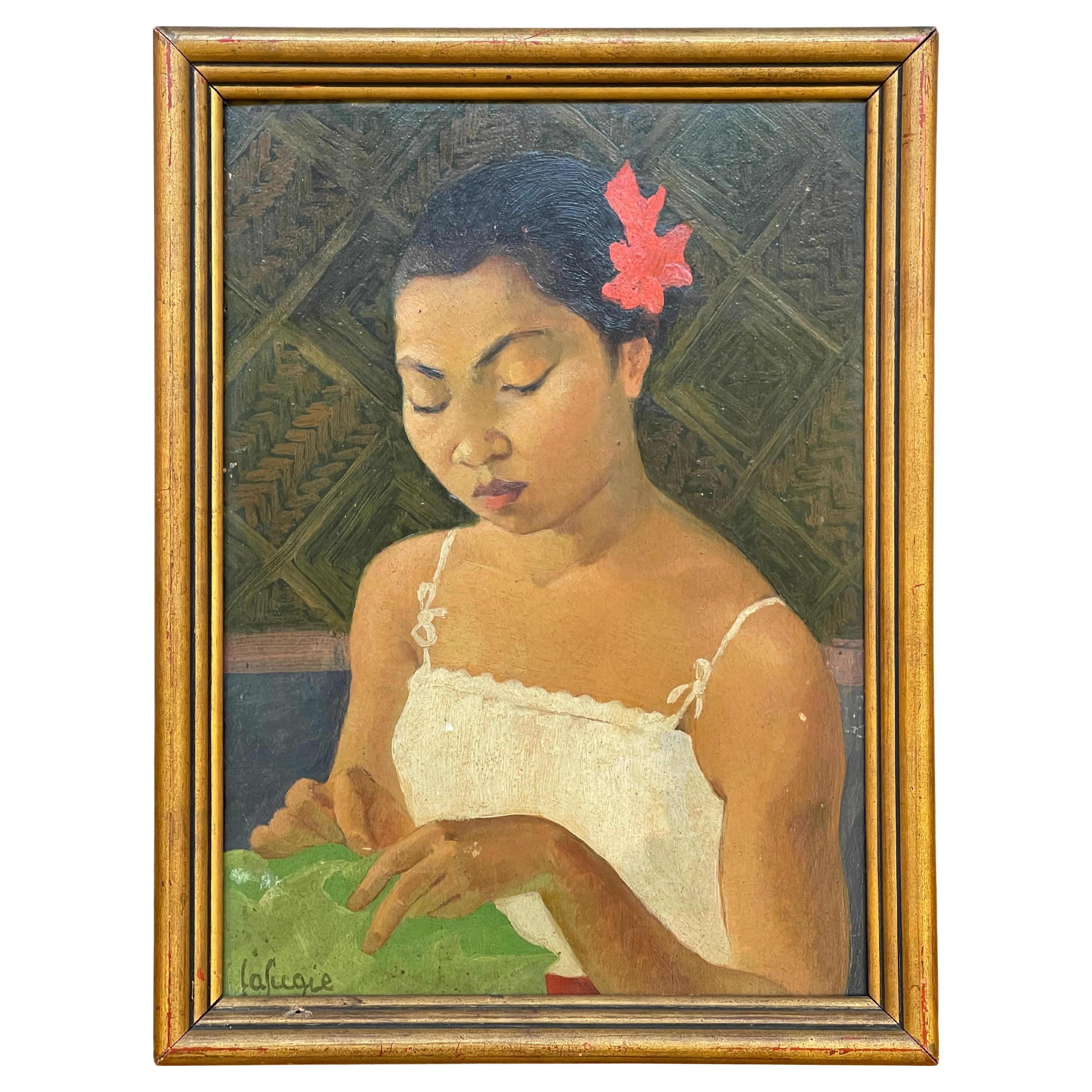 Léa LAFUGIE (1890-1972), portrait of a young Cambodian girl