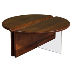 Gerald McCabe Waterfall Coffee Table in Shedua and Lucite