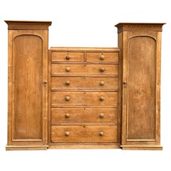 19th C Hemlock 7 drawer chest with wardrobes