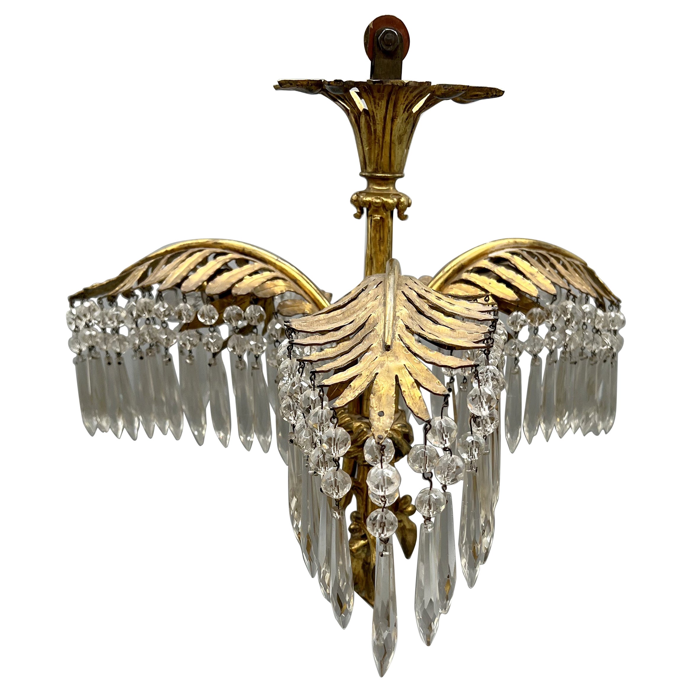 Lovely "palm branches" chandelier, France circa 1900 For Sale