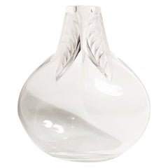 Lalique Crystal Vase Osumi Leaf Model from the 1960s
