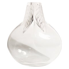 Lalique Crystal Vase Osumi Leaf Model from the 1960s