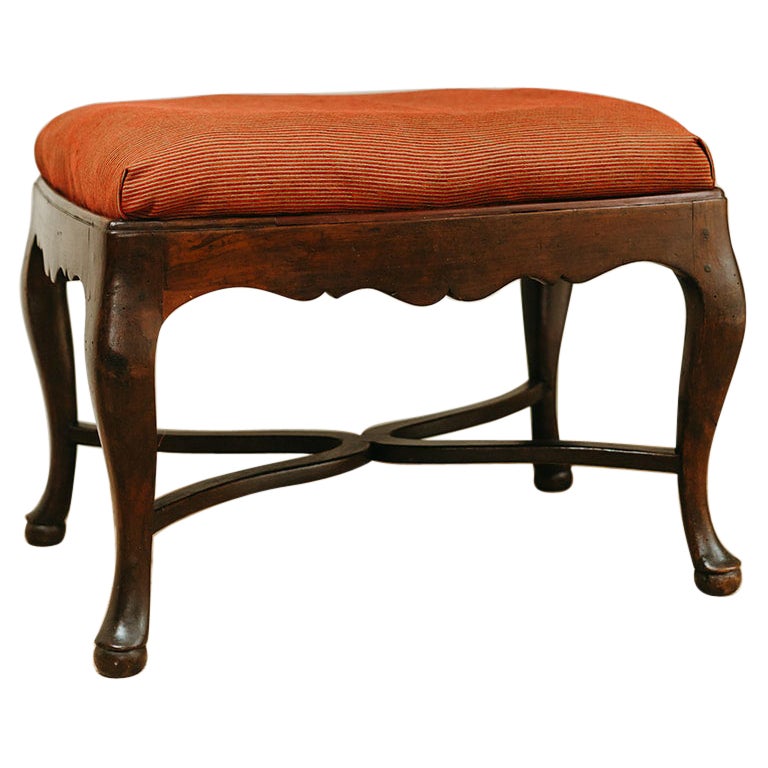 18th century English fruitwood stool ... 