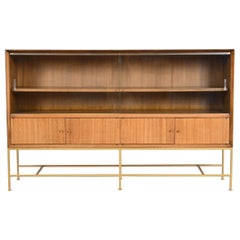 Paul McCobb Irwin Collection Mahogany and Brass Bookcase or Bar Cabinet, 1950s