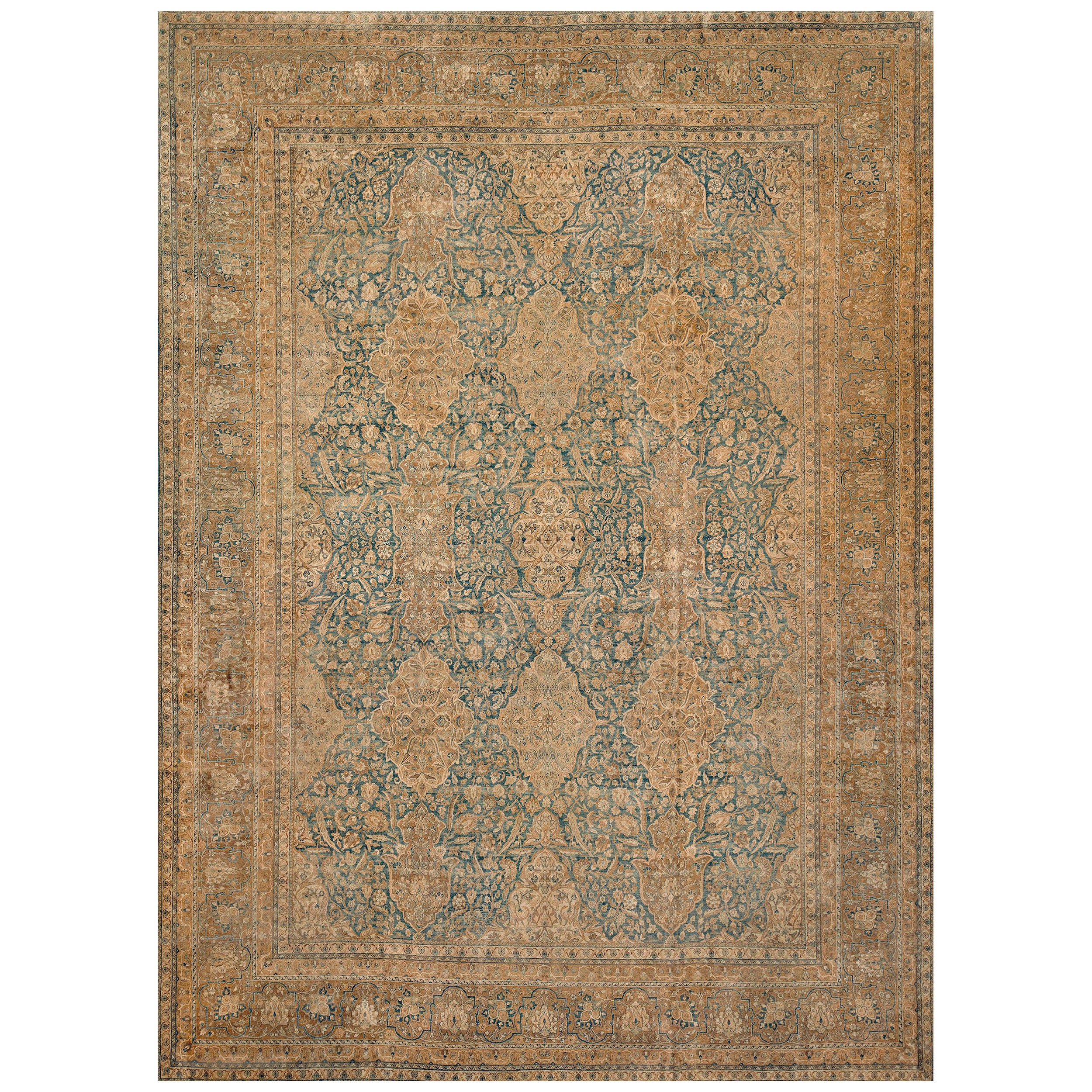 Antique Hand-woven Floral Persian Kerman Rug