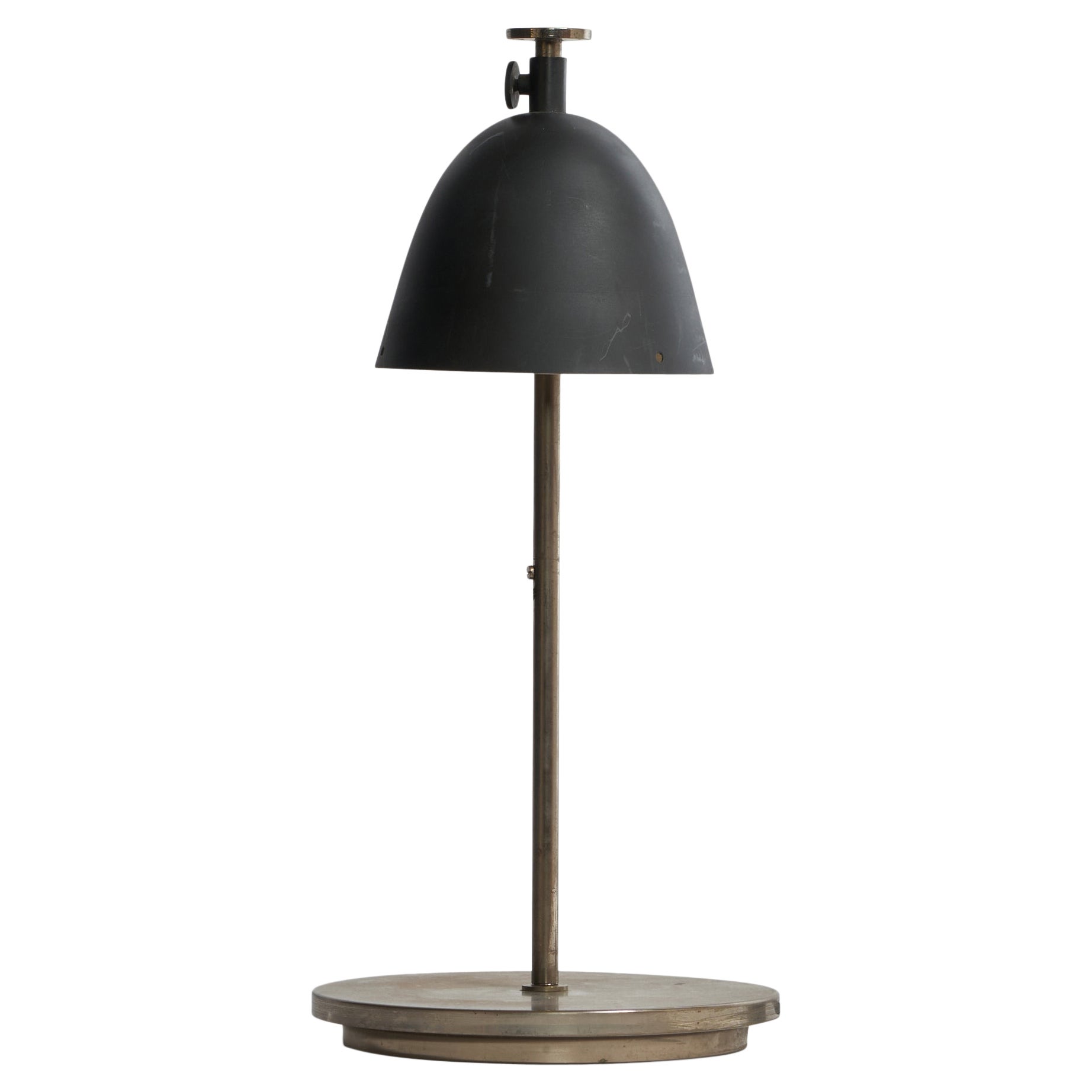 Italian Designer, Table Lamp, Steel, Metal, Italy, 1950s