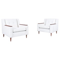 Retro Mid Century Modern Walnut Lounge Chairs