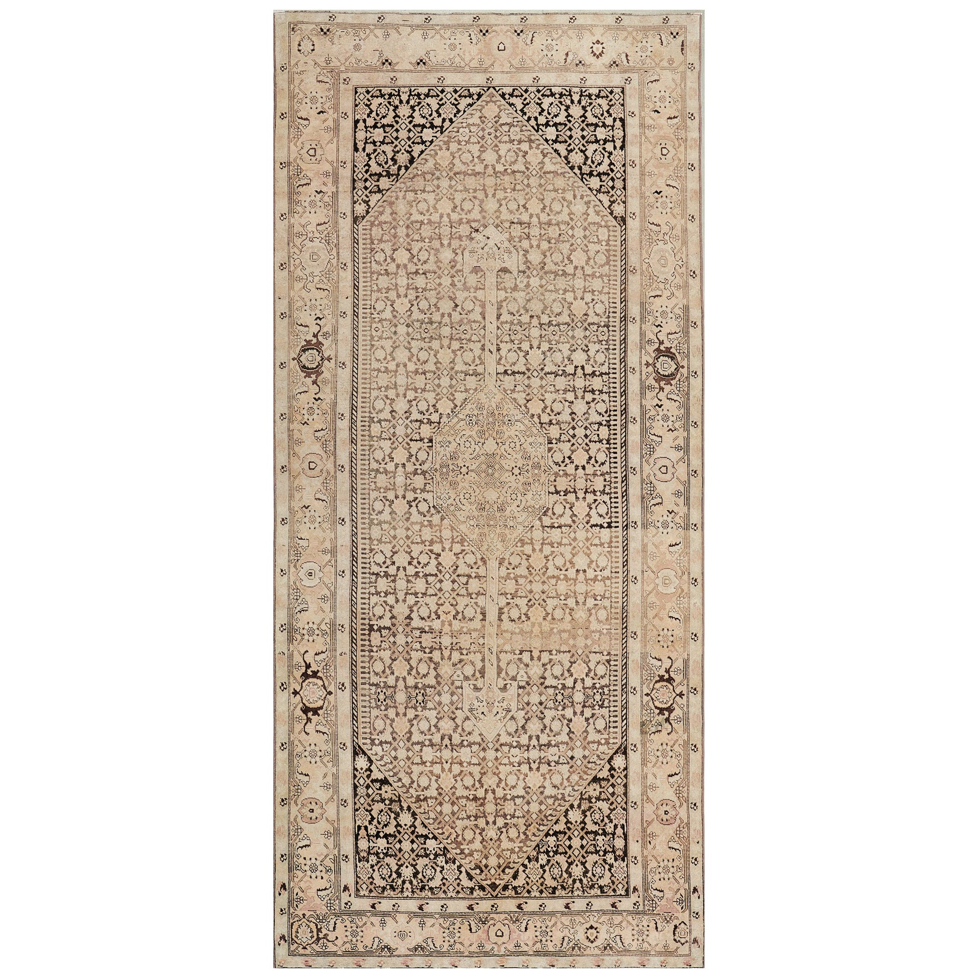 Hand-Woven Antique Wool Caucasian Karabagh Rug For Sale