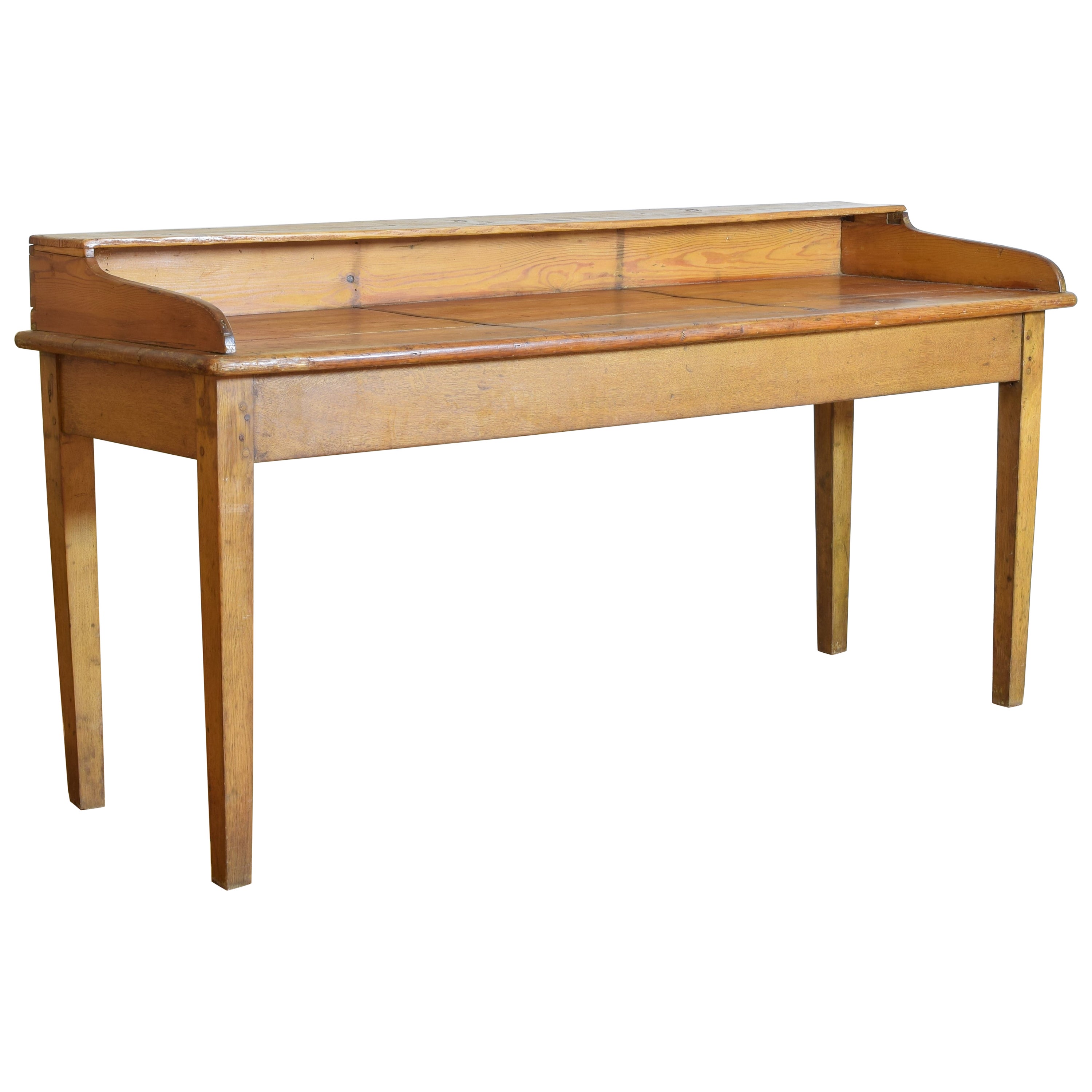 French Late Neoclassical Pinewood Tall Desk or Vanity, ca. 1840 For Sale