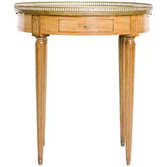 French Louis XVI Style Bouillotte Table with Marble Top