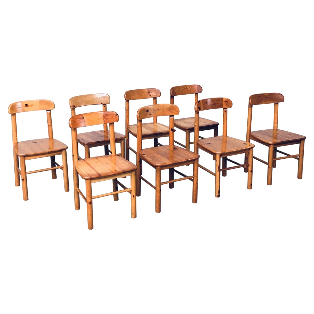 Set of 8 Dining Chairs by Rainer Daumiller for Hirtshals Savvaerk, Sweden 1970's For Sale