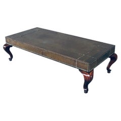 Vintage Eclectic Design Brass Coffee Table, France 1960's