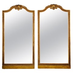 Antique A Pair of Louis XVI Style Giltwood Mirrors