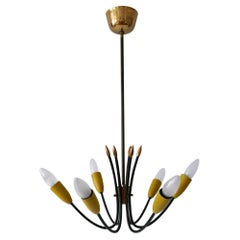 Mid Century Modern Six-Flamed Sputnik Chandelier or Ceiling Lamp Germany 1950s