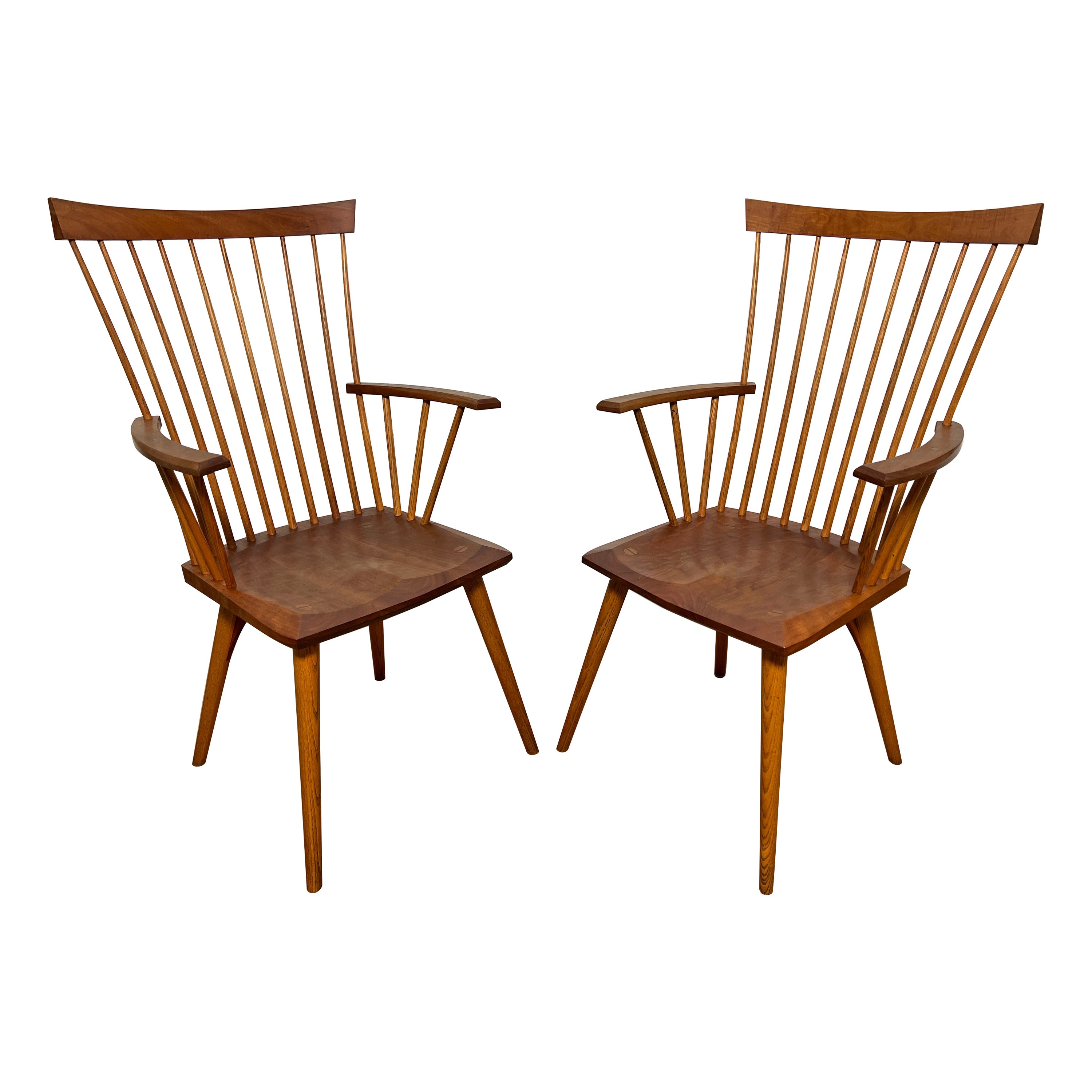 Pair of Thomas Moser "Eastward" Arm Chairs in Cherry Dated 1991