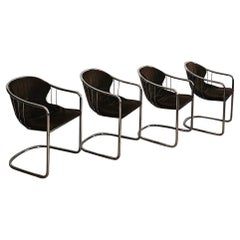 Set of 4 Gastone Rinaldi for Fasem Dining Chairs
