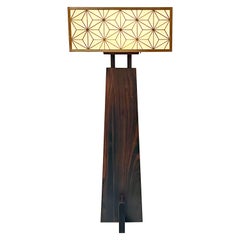 George Nakashima  Lampadaire Minguren avec abat-jour Asa Noha en bois de rose