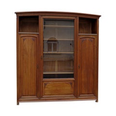 Art Nouveau walnut bookcase / display cabinet, circa 1910