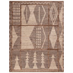 Nazmiyal Collection Earthy & Brown Tribal Geometric Design Area Rug 7'3" x 9'5"